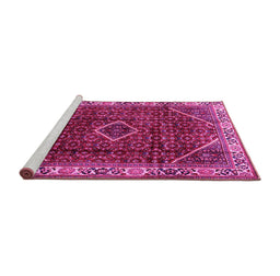 Sideview of Machine Washable Persian Pink Traditional Rug, wshtr1392pnk