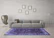 Machine Washable Persian Blue Traditional Rug in a Living Room, wshtr1392blu