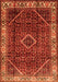 Serging Thickness of Machine Washable Persian Orange Traditional Area Rugs, wshtr1392org