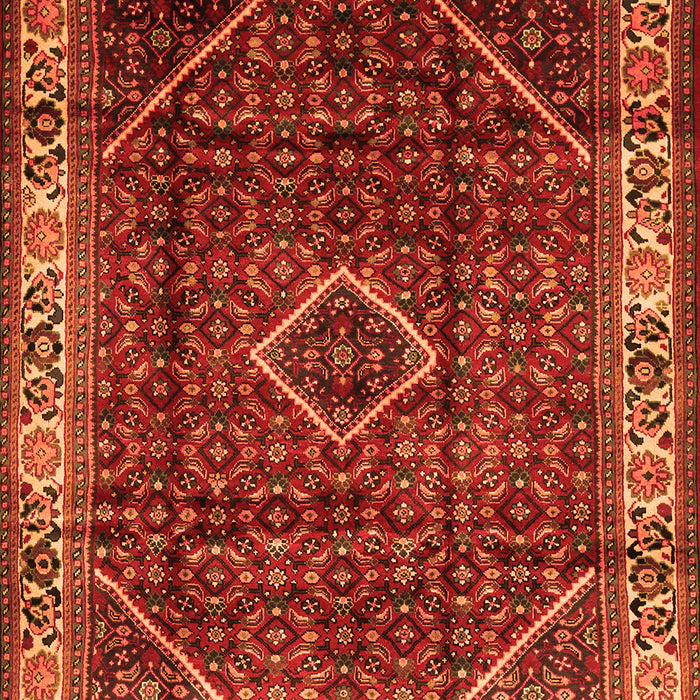 Serging Thickness of Machine Washable Persian Orange Traditional Area Rugs, wshtr1392org