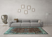 Machine Washable Persian Light Blue Traditional Rug in a Living Room, wshtr1392lblu