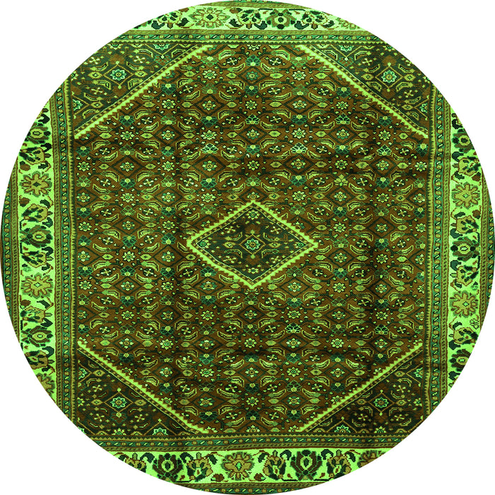 Square Persian Green Traditional Rug, tr1392grn