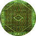Square Persian Green Traditional Rug, tr1392grn