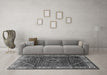 Machine Washable Persian Gray Traditional Rug in a Living Room,, wshtr1392gry