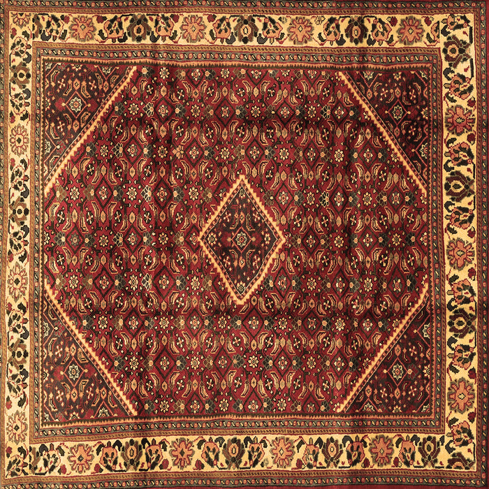 Square Persian Brown Traditional Rug, tr1392brn