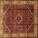 Square Persian Brown Traditional Rug, tr1392brn