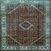 Square Machine Washable Persian Light Blue Traditional Rug, wshtr1392lblu