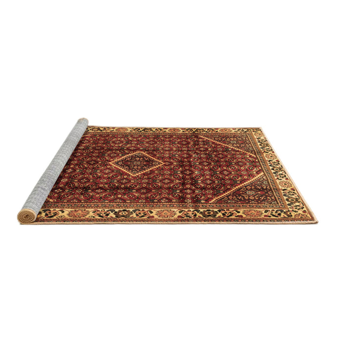 Sideview of Machine Washable Persian Brown Traditional Rug, wshtr1392brn