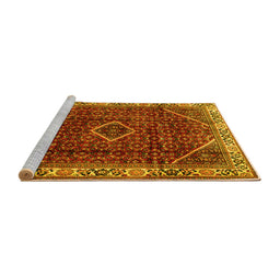 Sideview of Machine Washable Persian Yellow Traditional Rug, wshtr1392yw