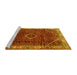 Sideview of Machine Washable Persian Yellow Traditional Rug, wshtr1392yw