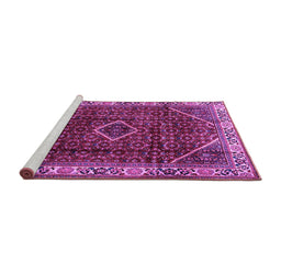 Sideview of Machine Washable Persian Purple Traditional Area Rugs, wshtr1392pur