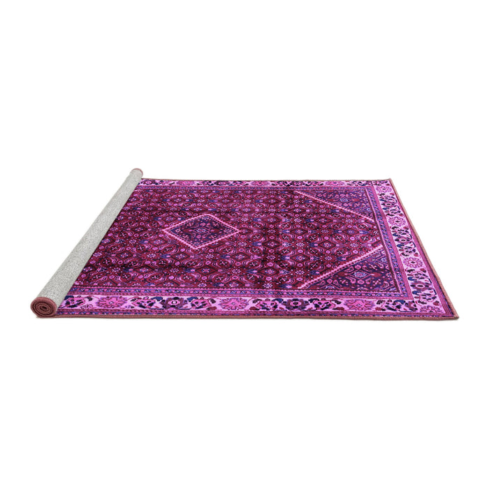 Sideview of Machine Washable Persian Purple Traditional Area Rugs, wshtr1392pur