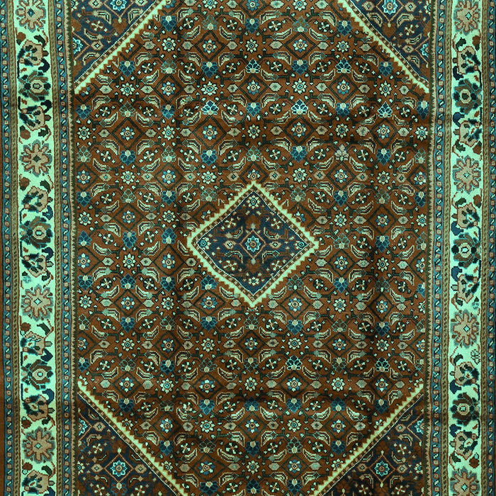 Machine Washable Persian Turquoise Traditional Area Rugs, wshtr1392turq