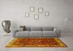 Machine Washable Persian Yellow Traditional Rug in a Living Room, wshtr1392yw