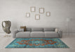 Machine Washable Persian Light Blue Traditional Rug in a Living Room, wshtr1393lblu