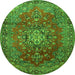 Square Persian Green Traditional Rug, tr1393grn