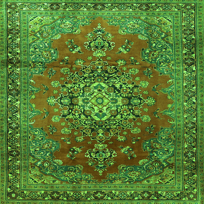 Serging Thickness of Persian Green Traditional Rug, tr1393grn