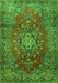 Serging Thickness of Machine Washable Persian Green Traditional Area Rugs, wshtr1393grn