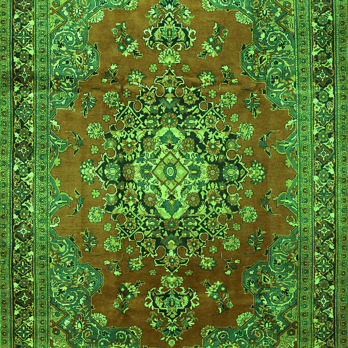 Serging Thickness of Machine Washable Persian Green Traditional Area Rugs, wshtr1393grn