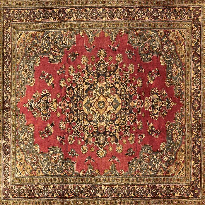 Square Persian Brown Traditional Rug, tr1393brn