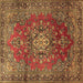 Square Persian Brown Traditional Rug, tr1393brn