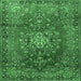 Square Persian Emerald Green Traditional Rug, tr1393emgrn