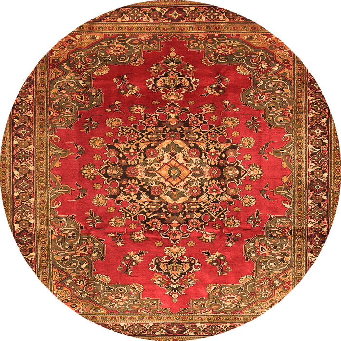 Square Persian Orange Traditional Rug, tr1393org