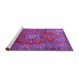 Sideview of Machine Washable Persian Purple Traditional Area Rugs, wshtr1393pur