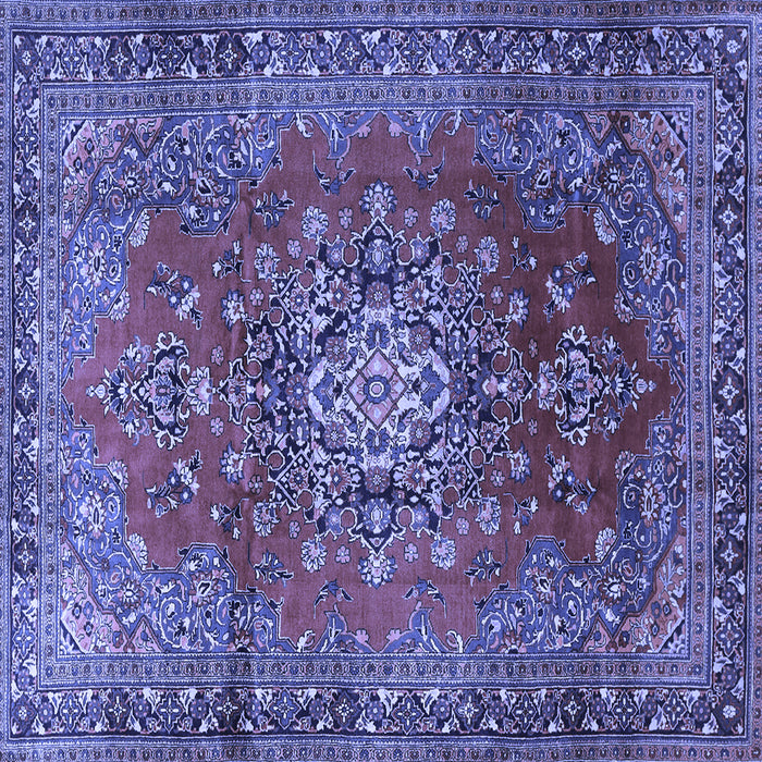 Square Persian Blue Traditional Rug, tr1393blu