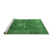 Sideview of Machine Washable Persian Emerald Green Traditional Area Rugs, wshtr1393emgrn