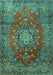 Machine Washable Persian Turquoise Traditional Area Rugs, wshtr1393turq