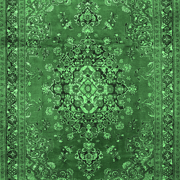Machine Washable Persian Emerald Green Traditional Area Rugs, wshtr1393emgrn