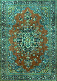 Persian Turquoise Traditional Rug, tr1393turq