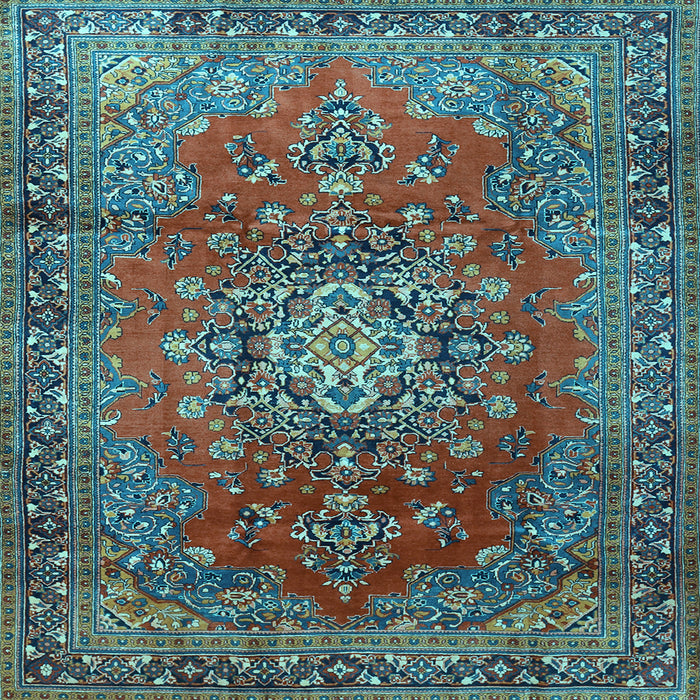 Square Persian Light Blue Traditional Rug, tr1393lblu