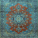 Square Persian Light Blue Traditional Rug, tr1393lblu