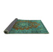 Sideview of Persian Turquoise Traditional Rug, tr1393turq
