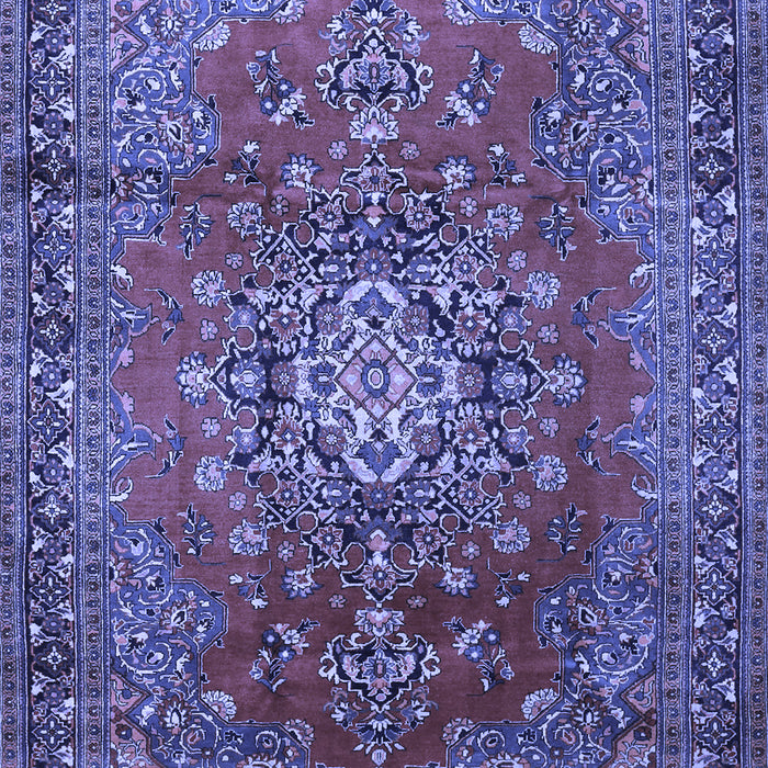 Machine Washable Persian Blue Traditional Rug, wshtr1393blu