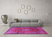 Machine Washable Persian Pink Traditional Rug in a Living Room, wshtr1393pnk