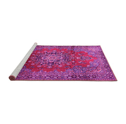 Sideview of Machine Washable Persian Pink Traditional Rug, wshtr1393pnk