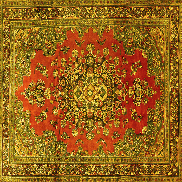 Square Persian Yellow Traditional Rug, tr1393yw