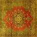 Square Persian Yellow Traditional Rug, tr1393yw