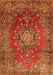 Serging Thickness of Machine Washable Persian Orange Traditional Area Rugs, wshtr1393org