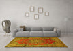 Machine Washable Persian Yellow Traditional Rug in a Living Room, wshtr1393yw