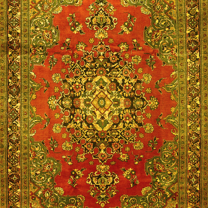 Machine Washable Persian Yellow Traditional Rug, wshtr1393yw