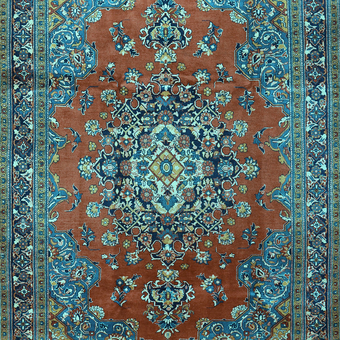 Machine Washable Persian Light Blue Traditional Rug, wshtr1393lblu