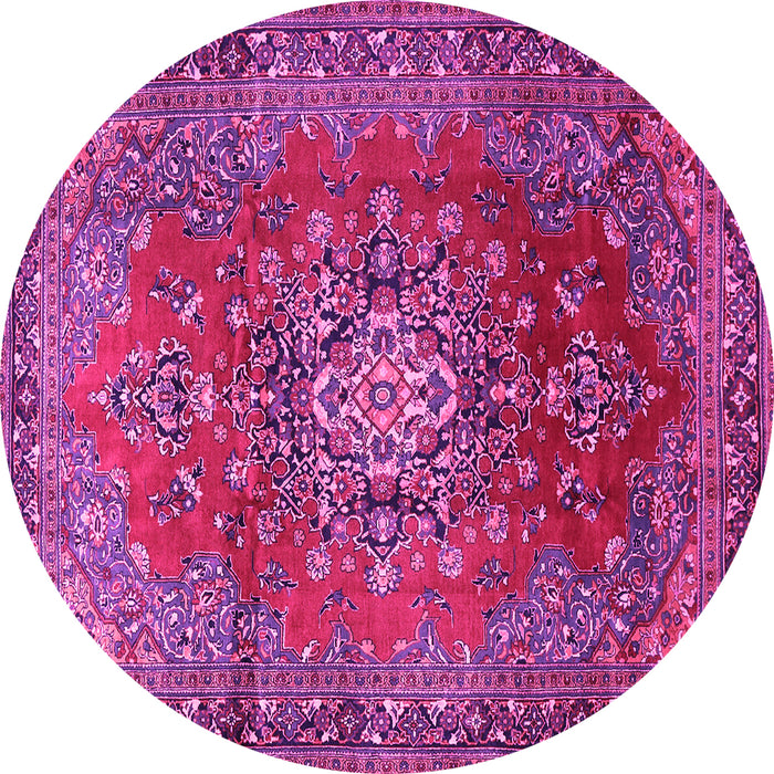 Round Persian Pink Traditional Rug, tr1393pnk