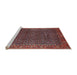 Sideview of Machine Washable Traditional Saffron Red Rug, wshtr1394