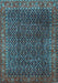 Machine Washable Persian Light Blue Traditional Rug, wshtr1394lblu