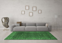 Machine Washable Persian Emerald Green Traditional Rug, wshtr1394emgrn