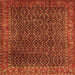 Serging Thickness of Persian Orange Traditional Rug, tr1394org